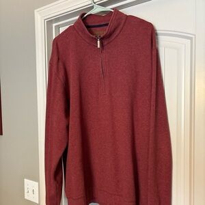 🏕️ORVIS XL Pima Cotton Dark Red 1/4 Zipper Sweater Pullover
